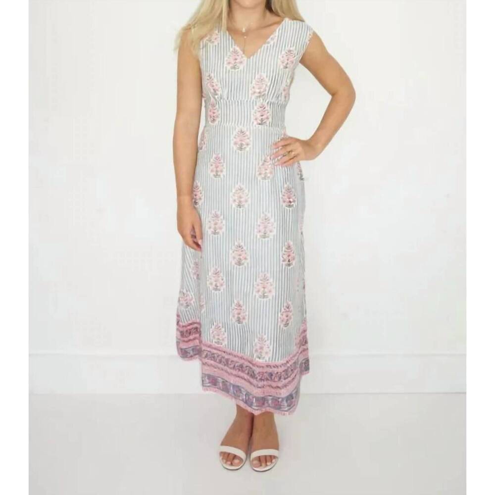 NEW NIBI suzan dress in blush bay stripe